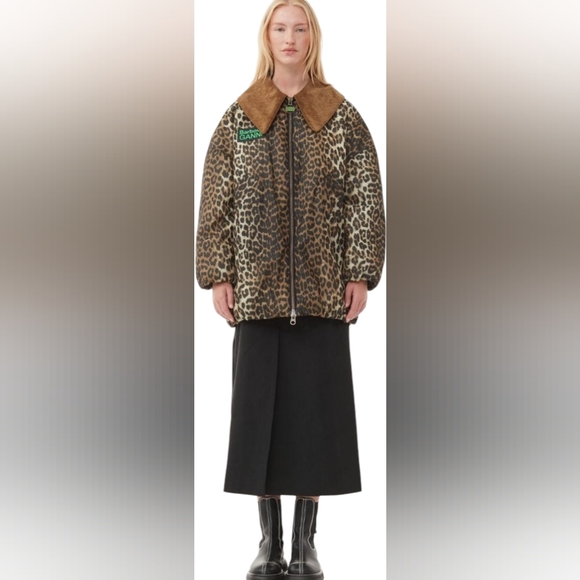 Ganni x Barbour Wax Barn Jacket Leopard - Main Image